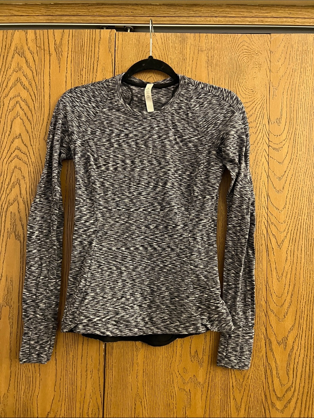 lululemon athletica Black & White Marled Long-Sleeve Performance Top